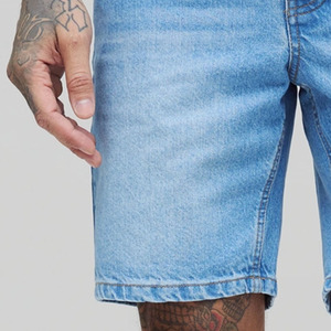 OEM Custom Fit Denim <b>Shorts</b> <b>for</b> <b>Men</b> Baggy Streetwear Style Light Washed Cotton Private Label Apparel Factory Supply Classic Look - Product Image 5