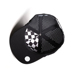 Casquette de golf en toile imperméable personnalisée à 5 panneaux avec trous découpés au laser et design perforé pour le sport et les activités de plein air - Product Image 2