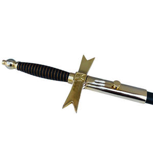 Épée de Commanderie Maçonnique en Acier Damas avec Fourreau, Lame en Acier Damas, Manche en Laiton, Personnalisable OEM, Épée Ornementale pour Cérémonies - Product Image 3