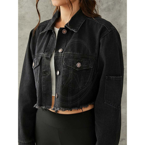 Veste en jean délavée vintage surdimensionnée pour femmes veste universitaire respirante à manches longues classique veste de camionneur en Jean ample - Product Image 4