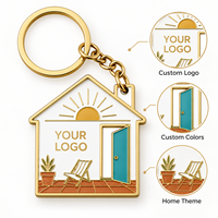 Porte-clés personnalisé en métal pour la maison, 5 cm, avec logo personnalisé, pour agence immobilière, événements immobiliers, cadeau promotionnel