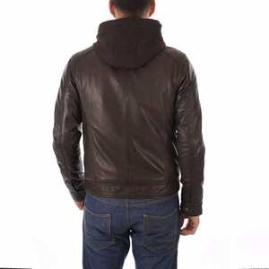 เสื้อฮู้ดหนังผู้ชายสั่งทำพิเศษ พิมพ์โลโก้ได้ ซิปหน้า คุณภาพเยี่ยม สินค้าขายดี มีจำนวนมาก - Product Image 4