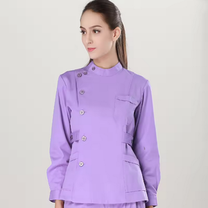 Mujer manga larga Scrub Top uniformes con cuello botón cierre uniformes para el trabajo - Product Image 4