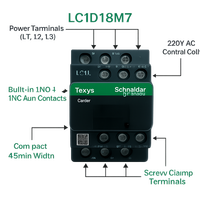 Contacteur Schneider TeSys 220AC LC1D18M7 triphasé 100% d'origine