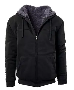 เสื้อฮู้ดผ้าฝ้ายโอเวอร์ไซส์สำหรับผู้ชายผ้า100% หนาพิมพ์โลโก้ได้ตามต้องการสำหรับฤดูหนาว - Product Image 1