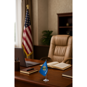 Drapeaux de bureau de l'État de l'Oklahoma, techniques d'impression numérique, matériaux polyester et tissu, mât de drapeau en aluminium - Product Image 2
