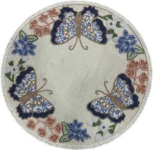 Napperon perlé Napperon de table très tendance brodé fleur verte structuré coureur multicolore au prix le plus bas réduit - Product Image 6