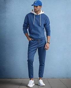 เสื้อฮู้ดผ้าฟลีซแบบสวมหัวแขนยาวสำหรับผู้ชายเสื้อมีกระเป๋าสีบล็อกกำหนดเองผู้ผลิตผู้ส่งออก - Product Image 1