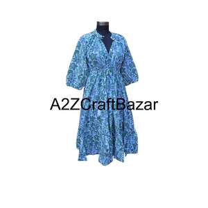 Robe mi-longue florale vintage coréenne Himanshi, coton écologique respirant, coupe confortable, facile à assortir, à porter au quotidien, différentes tailles - Product Image 4