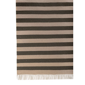 อินดัสบาร์พรมขนสัตว์สไตล์คลาสสิกสีเบจสีน้ำตาลทอแบบแบนทำด้วยมือ 4 ม. รูปสี่เหลี่ยมผืนผ้าลายทางสำหรับห้องโถงสำหรับห้องนั่งเล่นในบ้าน SDWL-691 - Product Image 4