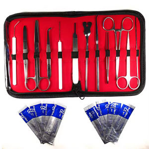 Juego básico de instrumentos de cirugía menor, fuente de alimentación Manual de acero inoxidable, Kit quirúrgico, caja, tijeras, fórceps, soportes de agujas - Product Image 1