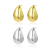 EH1591 à la mode plaque couleur or grosse goutte d'eau Dupes boucles d'oreilles pour femmes personnalité brillant larme boucles d'oreilles bijoux cadeau