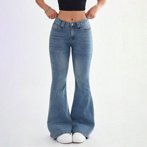 Nouveau Jean Femme Effet Délavé Coupe Droite Ample Taille Haute Décontracté Jambe Large en Denim – Vêtement Décontracté en Jean - Product Image 2