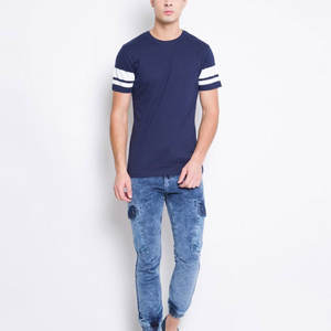 เสื้อยืดคอตตอนถักสำหรับผู้ชายเสื้อคอกลมใส่สบายตัวยาวปกติแห้งเร็วระบายอากาศแขนสั้นย้อมสีเรียบ - Product Image 5