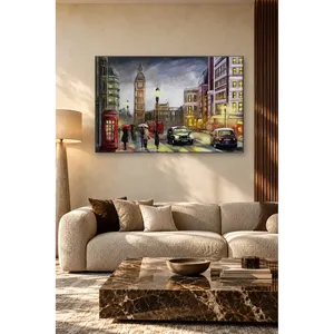 ภาพพิมพ์บนผืนผ้าใบ ฟิดา บิ๊กเบน บนถนนลอนดอนที่ฝนตก - Product Image 1