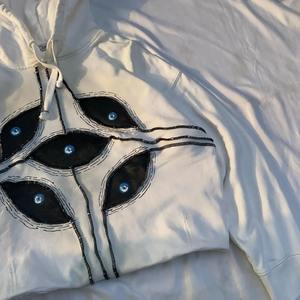 Y2k Eye Stitching Loose 100% Cotton Winter Hoodie Hip Hop Goth White Pullover Hombres Mujeres Moda Trend Street Casual Top - Product Image 4