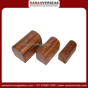 Boîte de rangement de souvenirs en bois fait à la main de couleur marron boîte à bijoux avec couvercle pour boucles d'oreilles, bagues - Product Image 3