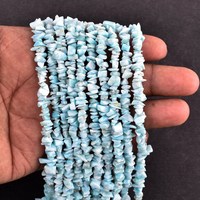 Perles de pierres précieuses en forme de puces naturelles de Larimar non coupées 4-5mm en vrac bleu perles de pépite irrégulières de pierre de Larimar pour la fabrication de bijoux 34"