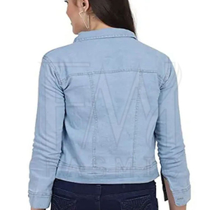 Veste en jean vintage pour femme, haute qualité, respirante, services OEM, logo personnalisé imprimé, prix raisonnable, lavage supérieur - Product Image 6