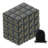 Uxcell 48 pièces – Compteurs de dés magiques en acrylique, dés hexagonaux D6, jeu de dés Life Token avec pochette, accessoires de jeu à thème numérique, marbre noir