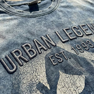 Amerikaanse belastingvrije streetstyle heren T-shirt 100% katoen zwaargewicht DTG print grafische borduurlogo T-shirt met letter - Product Image 3