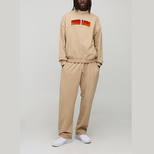 Top vente hommes personnalisable imprimé 100% coton poids moyen chaud surdimensionné coupe ample 2 pièces pantalons de survêtement sweat ensemble - Product Image 1