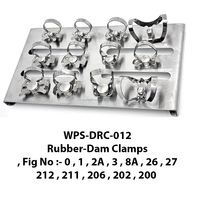 Set Penjepit Karet Gigi Manual Ergonomis 13 Buah dari Baja Tahan Karat Bersertifikasi CE Kelas I Endodontik World Precision Surgical