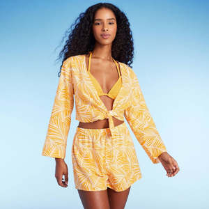 Shade & Shore Top arancione XL da donna con accessorio per costume da bagno con laccetti sul davanti - Product Image 4