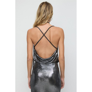 Blusa con escote bajo y tirantes finos - Product Image 5