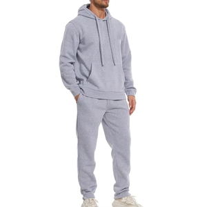 Couleur unie tricot pull survêtement hommes 2 pièces ensemble vêtements d'extérieur ensembles tricoté sweats à capuche pantalon surdimensionné à capuche Fit Joggers costumes - Product Image 2