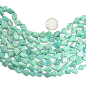 AAA+ Amazonite 12mm-16mm Faceted Nuggets Beads Natural Amazonite <b>Step</b> Cut Tumbled Semi Precious Gemstone Loose Beads For Jewelry - Product Image 1