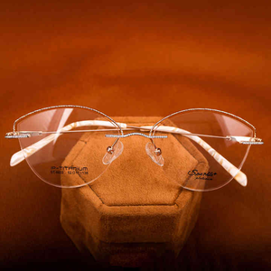 Gafas de Diseño Semi-Montura de Aleación para Hombre con Incrustaciones de Diamantes Moissanita Cultivados en Laboratorio, Lentes de Cristal, Nuevo Estilo, Diseño Personalizado - Product Image 1