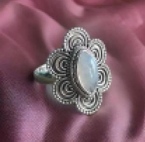 925 Sterling Silver Engagement <b>Rings</b> Classic Natural Blue Fire <b>Moonstone</b> Marquise Cut Gemstone Bezel Setting for Wedding Party - Product Image 4