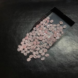 Vente en gros de quartz rose naturel de qualité AAA 3x4mm certifié IGI Cabochon en cristal rose ovale lisse pierre semi-précieuse pour - Product Image 3