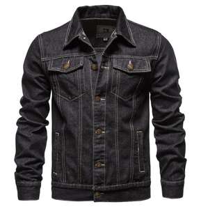 แจ็กเก็ตยีนส์ผ้าฝ้ายสำหรับผู้ชายเสื้อแจ็กเก็ตผ้าเดนิมเข้ารูปสำหรับผู้ชายเสื้อฮิปฮอป - Product Image 4