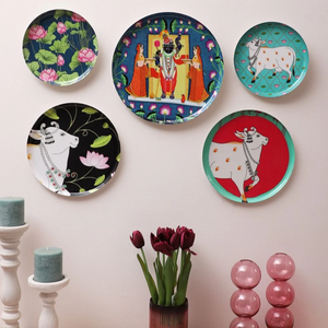 Ensemble de 4 autocollants de plaque murale en métal de fer motif de fleur en émail noir pour Noël accessoires de table plat servant en gros - Product Image 6