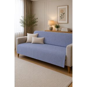 Funda de Sofá Jacquard Moderna Antideslizante, Color Índigo, para Sofá de Tres Plazas, Elástica, de Poliéster y Spandex, Lavable - Product Image 1