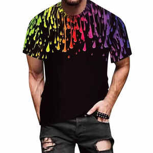 2025 Custom Men's Casual Short-Sleeved <b>Polyester</b> <b>T</b>-<b>Shirt</b> Breathable Beach Summer Fashion Stand 3D Printed Sublimation Design - Product Image 5