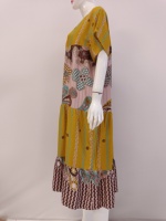 Gaun Tidur Wanita Ukuran Jumbo Berlapis Motif Bunga Musim Panas Lengan Pendek Bahan Rayon Lembut Nyaman