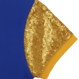 Maglietta blu Sigma Gamma Rho maniche di paillettes gialle SGRho 1922 graziosa camicia da festa di laurea greca di HBCU - Product Image 6