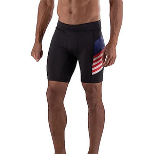 MOVATEXTILES Short Mma américain Compression Mma Shorts Grappling Shorts Arts martiaux Noir & Drapeau américain Custom Made - Product Image 1