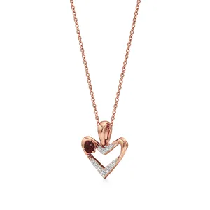 Pendentif Cœur Fleur Vintage Plaqué Or 18 carats et Rhodium avec Perle et Zircon - Product Image 2