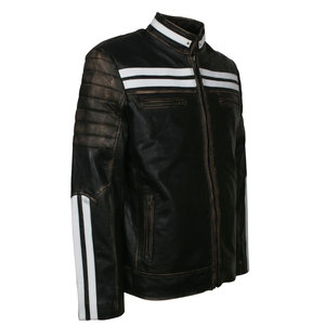 Nouvelle arrivée, veste de moto pour homme en cuir véritable élégante, prix imbattable, motif personnalisé, logo sur le devant, imperméable - Product Image 4