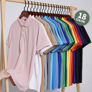 เสื้อโปโลกอล์ฟสีพื้นเสื้อโปโลสั่งทำโลโก้ได้สำหรับทุกเพศเสื้อโปโลผ้าคอตตอนสำหรับใส่ทำงานออกแบบได้เอง - Product Image 4