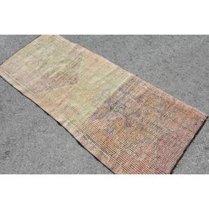 Tapis Turc Vintage de Grande Surface Beige Vert 2.7x6.7ft Style Classique Laine Latex Support Abstrait Motif Rectangle Couloir Design - Product Image 4