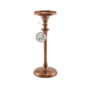 Portavelas de pilar de Metal Chapado en cobre para el hogar y luces de mesa de Navidad Pilares de vela decorativos hechos a mano - Product Image 5