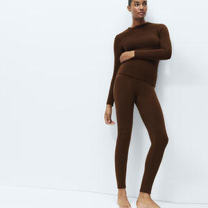 Pantalones de Yoga sin Costuras para Mujer, Leggings Térmicos Antibacterianos, Transpirables, de Spandex/Poliéster, Cintura Elástica, Largo Completo, Forro Polar, para Entrenamiento - Product Image 3