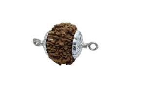 Rudraksha de 7 Mukhi con Colgante Trishul de Plata 925, Natural y Certificado, Curación Astrológica y Energía Positiva, Diseño Unisex - Product Image 3
