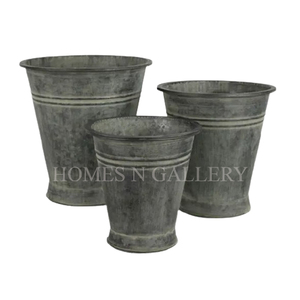 Seau à fleurs en métal galvanisé de qualité supérieure finition rustique décoration de jardin maison accent de pépinière - Product Image 2
