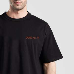 เสื้อยืดโอเวอร์ไซส์ลายพิมพ์ฮิปฮอป Iron Grind สีดำล้วน ผ้าเจอร์ซีย์ พิมพ์ซิลค์สกรีน รุ่น Compressed Features หมายเลขรุ่นพิมพ์บนเสื้อยืด - Product Image 3